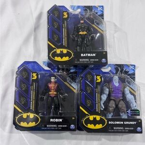 2021 LOT OF 3 SPIN MASTER DC BATMAN-ROBIN -SOLOMON GRUNDY. 4” ACTION FIGURES NEW